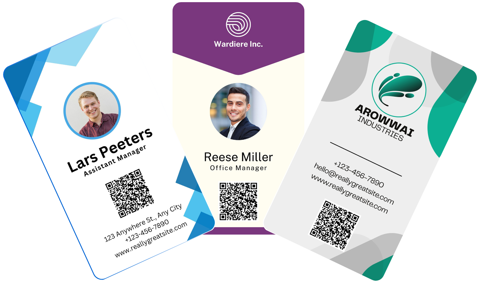 AddTo.Contact sample business cards